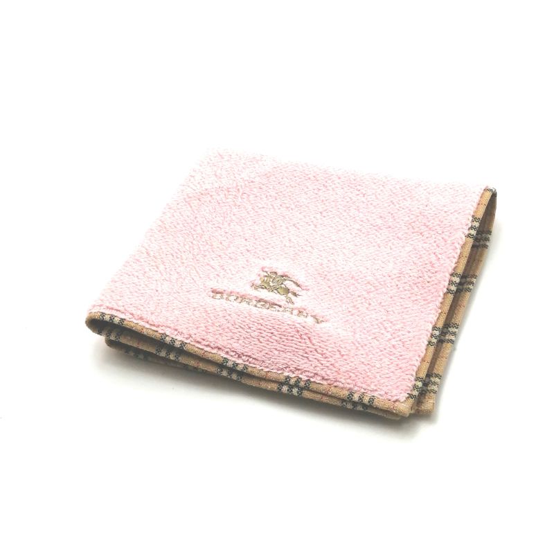 お買い物マラソン♪全品P10倍メール便対応OK【売れ筋】【未使用ハンカチ】BURBERRYバーバリータオルハンカチ【ピンク系】