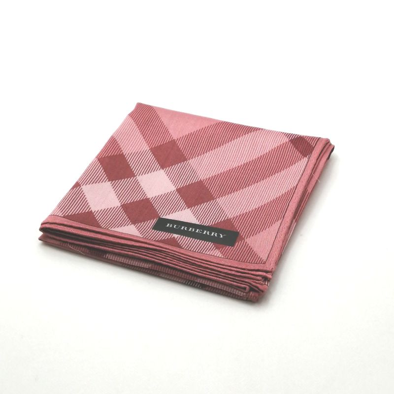 お買い物マラソン♪全品P10倍メール便対応OK【売れ筋】【限定1枚】【未使用ハンカチ】BURBERRYバーバリーハンカチ【ピンク系】