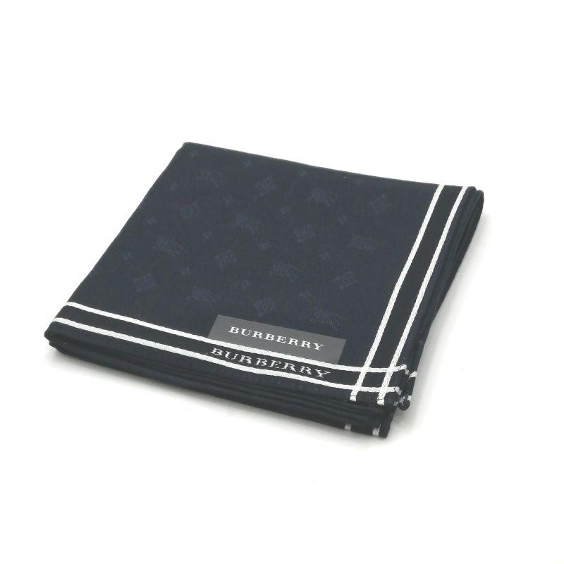 お買い物マラソン♪全品P10倍メール便対応OK【売れ筋】【未使用ハンカチ】BURBERRYバーバリーハンカチ【ネイビー系】