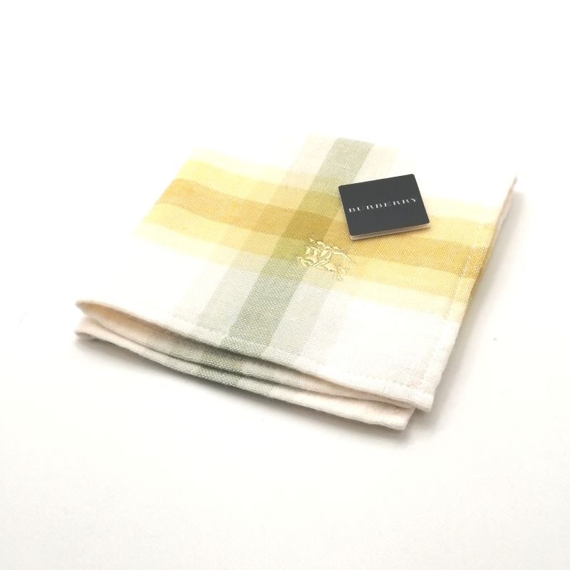 お買い物マラソン♪全品P10倍メール便対応OK【売れ筋】【未使用ハンカチ】BURBERRYバーバリータオルハンカチ【ホワイト系】