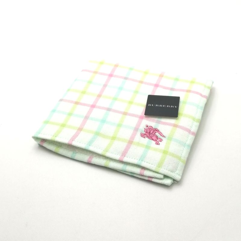 お買い物マラソン♪全品P10倍メール便対応OK【売れ筋】【未使用ハンカチ】BURBERRYバーバリータオルハンカチ【ホワイト系】