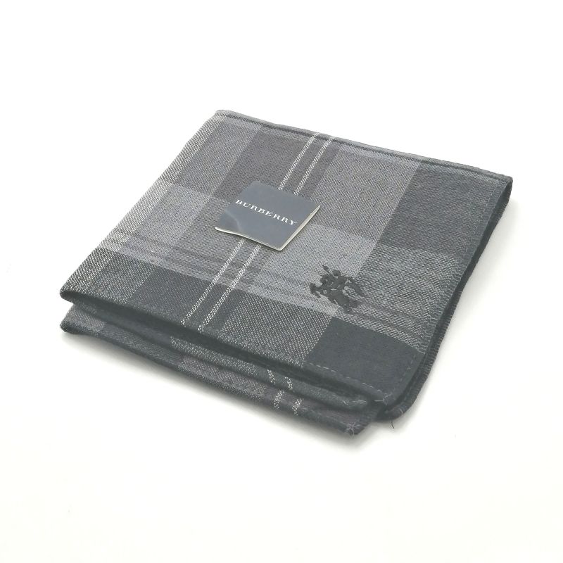 お買い物マラソン♪全品P10倍メール便対応OK【売れ筋】【未使用ハンカチ】BURBERRYバーバリータオルハンカチ【グレー系】