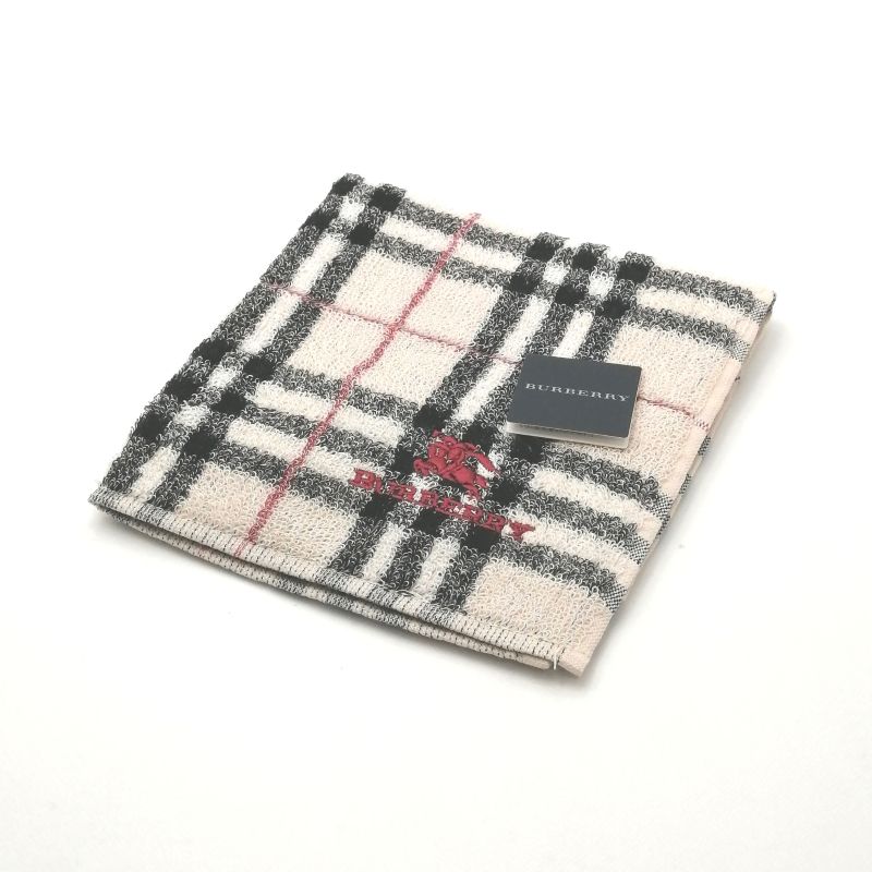 お買い物マラソン♪全品P10倍メール便対応OK【売れ筋】【限定1枚】【未使用ハンカチ】BURBERRYバーバリータオルハンカチ【ベージュ系】