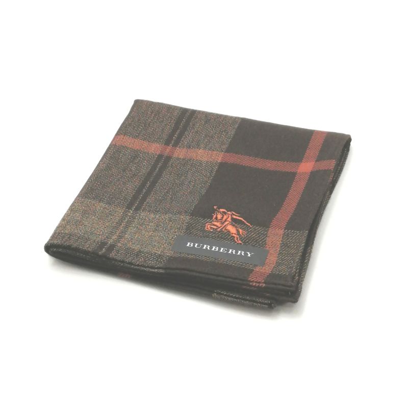 お買い物マラソン♪全品P10倍メール便対応OK【売れ筋】【未使用ハンカチ】BURBERRYバーバリーハンカチ【ブラウン系】