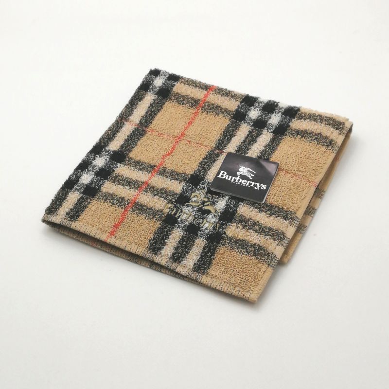 お買い物マラソン♪全品P10倍メール便対応OK【売れ筋】【現品限り】【未使用ハンカチ】buraberrysバーバリーズタオルハンカチ【ブラウン系】