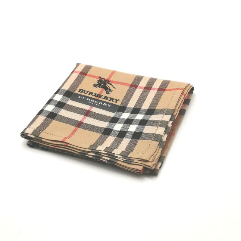 Sセール後夜祭♪全品P10倍メール便対応OK【売れ筋】【未使用ハンカチ】BURBERRYバーバリーハンカチ【ブラウン系】