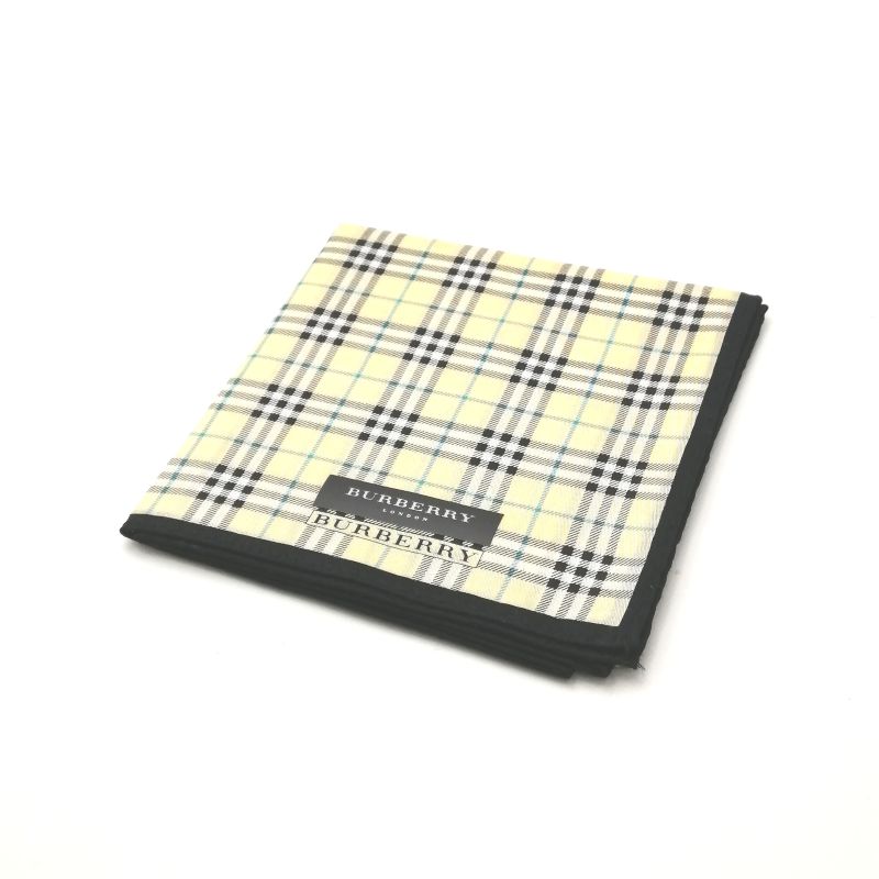 Sセール後夜祭♪全品P10倍メール便対応OK【売れ筋】【未使用ハンカチ】BURBERRYバーバリーハンカチ【イエロー系】