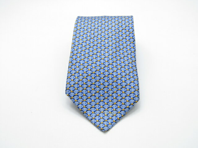 Rakuten - 当店でのお買物でSPUトータルP5倍～♪【中古ネクタイ】【大処分】メール便対応OKLANCELランセルネクタイ【パターン・規則柄系】【ブルー系】【ランクB】【ネクタイ中古】