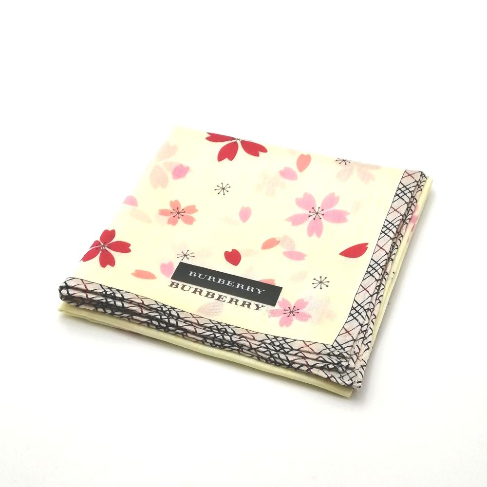 今週もやります♪全品P10倍メール便対応OK【売れ筋】【未使用ハンカチ】BURBERRYバーバリーハンカチ【イエロー系】
