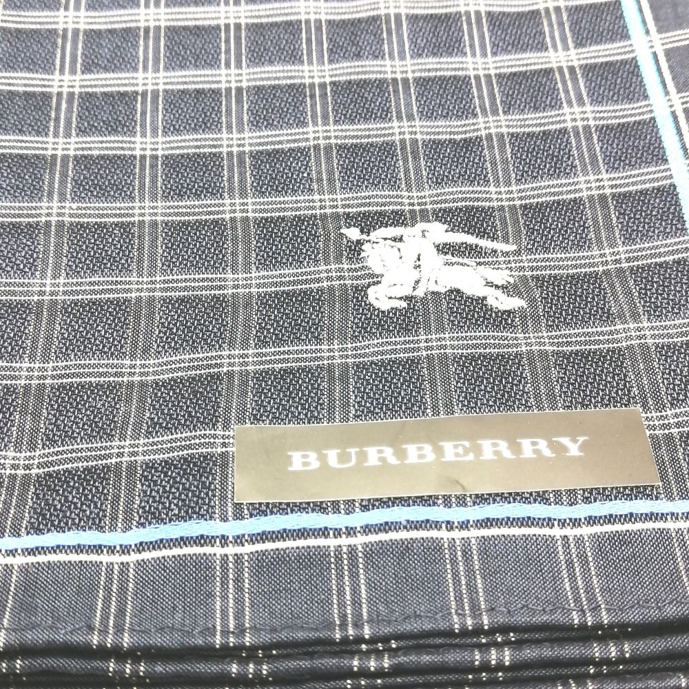 ♪全品P10倍メール便対応OK 売れ筋 未使用ハンカチ BURBERRYバーバリーハンカチ ネイビー系 re-st-10028447 服飾雑貨 リスト サンプル画像2