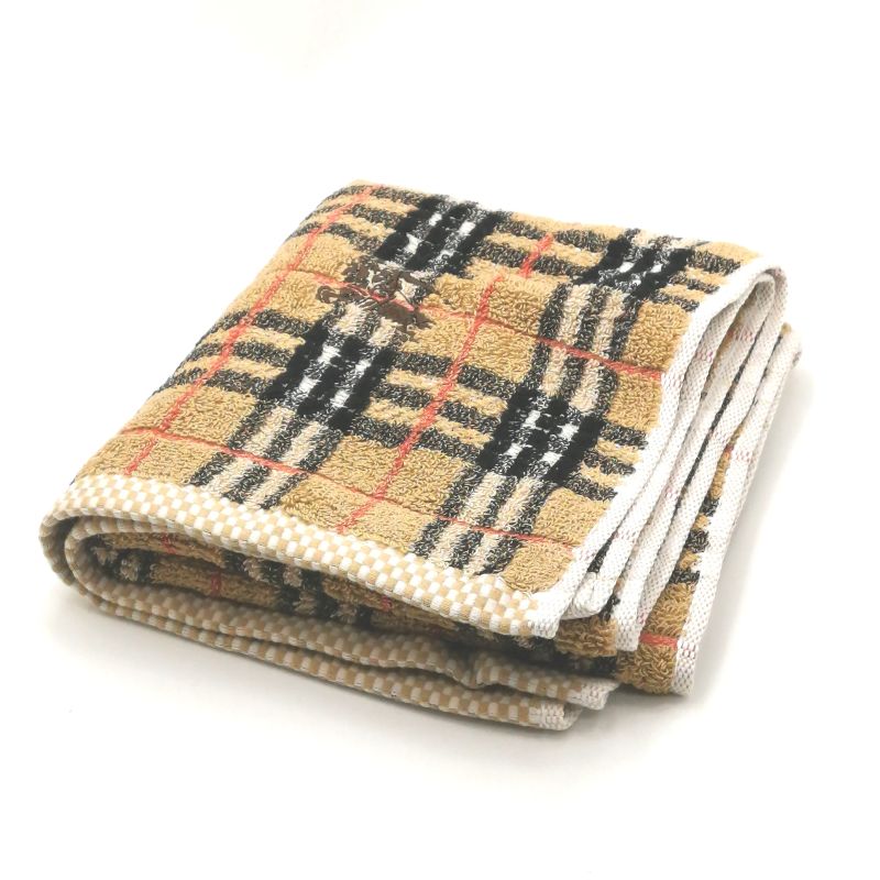 当店はやります♪16日迄P10倍メール便対応OK【売れ筋】【現品限り】【未使用タオル】BURBERRYバーバリーフェイスタオル【ブラウン系】