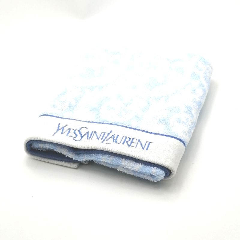 スーパーセール♪全品P10倍メール便対応OK【売れ筋】　【訳アリ】【未使用タオル】YVESSAINTLAURENTイヴサンローランフェイスタオル【ブルー系】