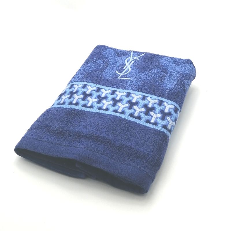 当店でのお買物でSPUトータルP10倍～♪メール便対応OK【売れ筋】【現品限り】　【未使用タオル】YVESSAINTLAURENTイヴサンローランフェイスタオル【ブルー系】
