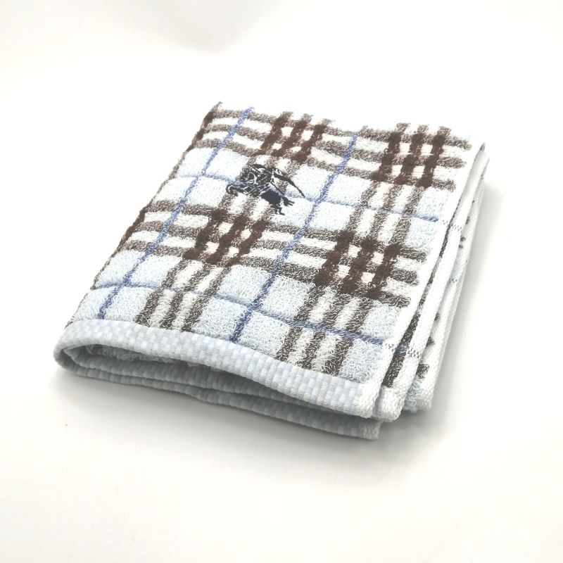 当店でのお買物でSPUトータルP10倍～♪メール便対応OK【売れ筋】【限定2】【未使用タオル】BURBERRYバーバリーフェイスタオル【ブルー系】
