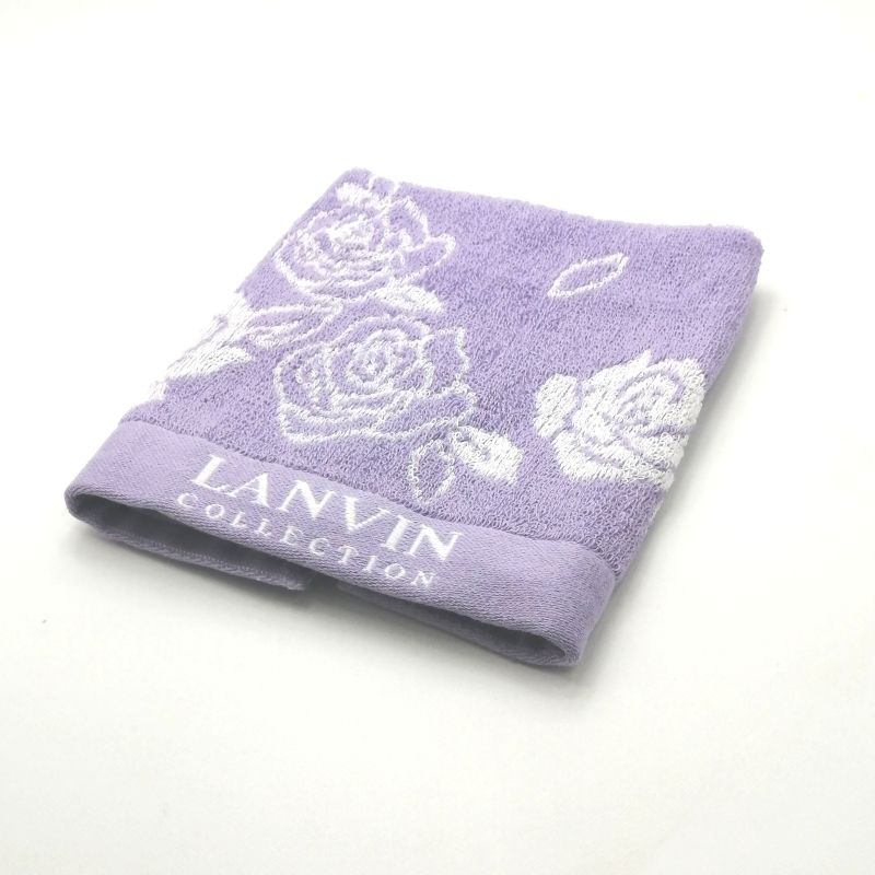 Rakuten - お買物マラソン♪全品P10倍メール便対応OK【売れ筋】　【限定1枚】【未使用タオル】LANVINランバンゲストタオル【パープル系】