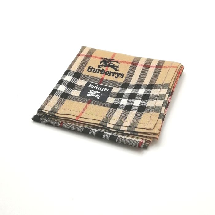 月初も当店でお買物♪P10倍メール便対応OK【売れ筋】【現品限り】【未使用ハンカチ】burberrysバーバリーズハンカチ【ブラウン系】