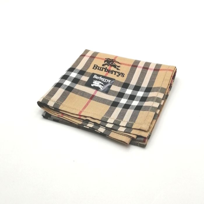 月初も当店でお買物♪P10倍メール便対応OK【売れ筋】【現品限り】【未使用ハンカチ】burberrysバーバリーズハンカチ【ブラウン系】