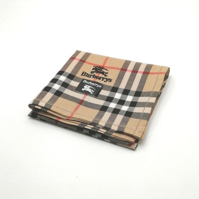 スーパーセール♪全品P10倍メール便対応OK【売れ筋】【現品限り】【未使用ハンカチ】burberrysバーバリーズハンカチ【ブラウン系】