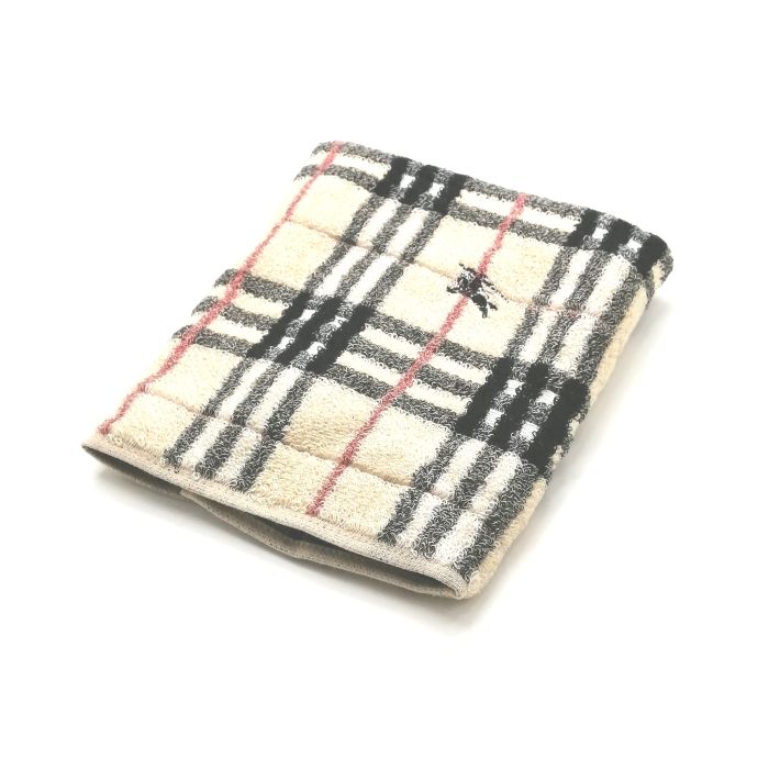 当店でのお買物でSPUトータルP10倍～メール便対応OK【売れ筋】【未使用ハンカチ】BURBERRYバーバリーミニテリー（タオルハンカチ）【ベージュ系】