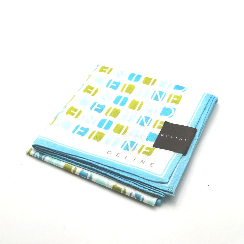 月末も当店でお買い物♪全品P10倍メール便対応OK【売れ筋】　【未使用ハンカチ】CELINEセリーヌハンカチ【ホワイト系】