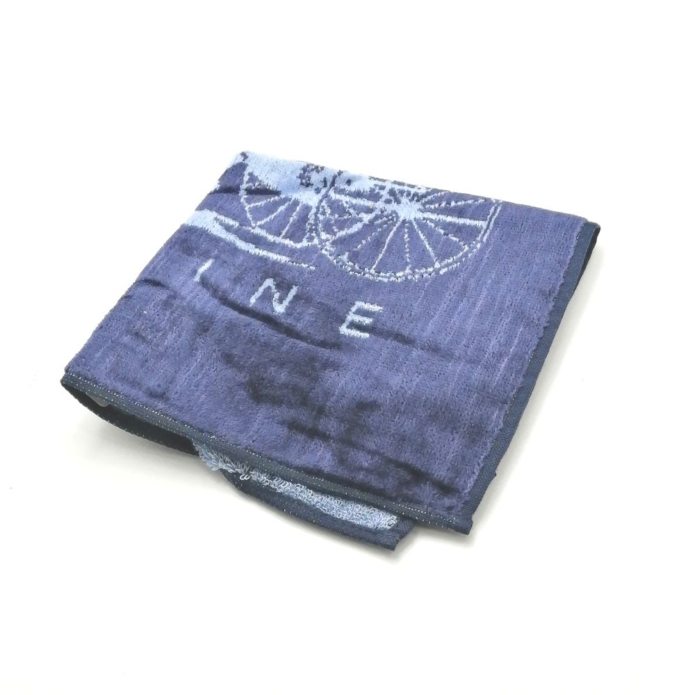 月末も当店でお買い物♪全品P10倍メール便対応OK【売れ筋】　【未使用ハンカチ】CELINEセリーヌタオルハンカチ（ミニテリー）【ネイビー系】