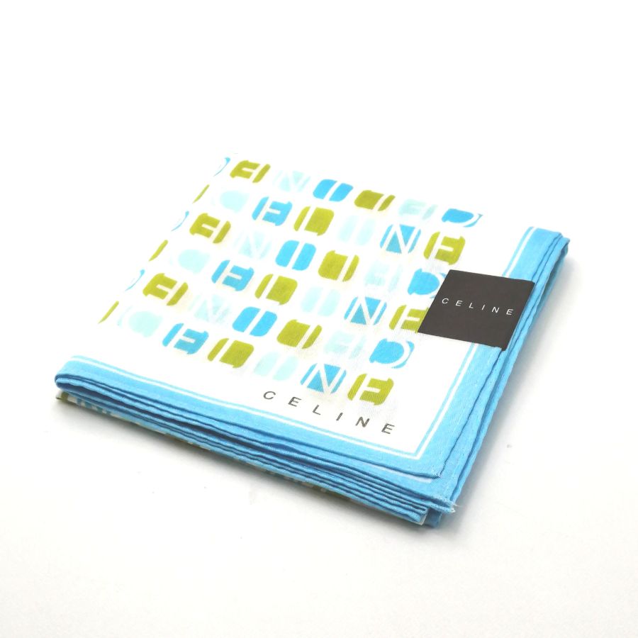 月末も当店でお買い物♪全品P10倍メール便対応OK【売れ筋】　【未使用ハンカチ】CELINEセリーヌハンカチ【ホワイト系】