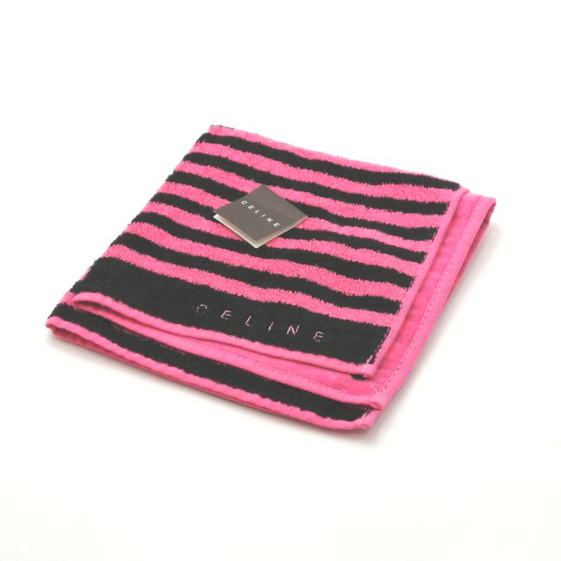 お買い物マラソン♪全品P10倍メール便対応OK【売れ筋】【未使用ハンカチ】CELINEセリーヌタオルハンカチ【ピンク系】