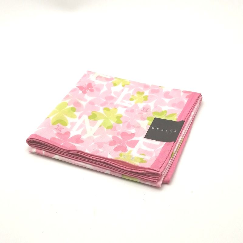 Rakuten - 月末も当店でお買物でお買い物♪P10倍メール便対応OK【売れ筋】【未使用ハンカチ】CELINEセリーヌハンカチ【ピンク系】