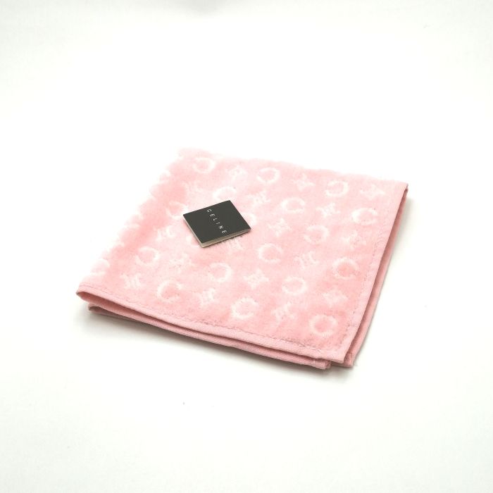 月末も当店でお買物♪全品P10倍メール便対応OK【売れ筋】【未使用ハンカチ】CELINEセリーヌタオルハンカチ【ピンク系】