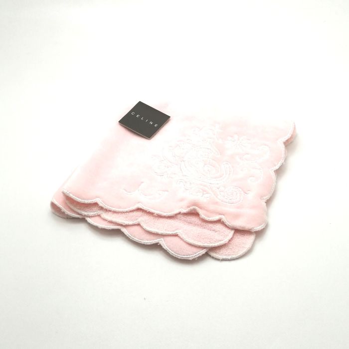 Rakuten - 当店でのお買物でSPUトータルP10倍～メール便対応OK【売れ筋】【未使用ハンカチ】CELINEセリーヌタオルハンカチ【ピンク系】