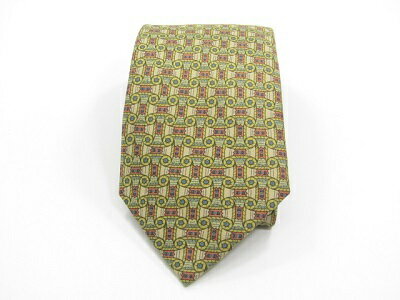 Rakuten - お買物マラソン♪全品P10倍【中古ネクタイ】メール便対応OKHERMESエルメスネクタイ【パターン・規則柄系】【イエロー系】【ランクA】【ネクタイ中古】