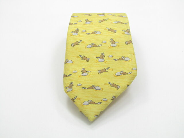 新品タグ付き】バーバリーロンドンネクタイシルク花柄イエロー日本製