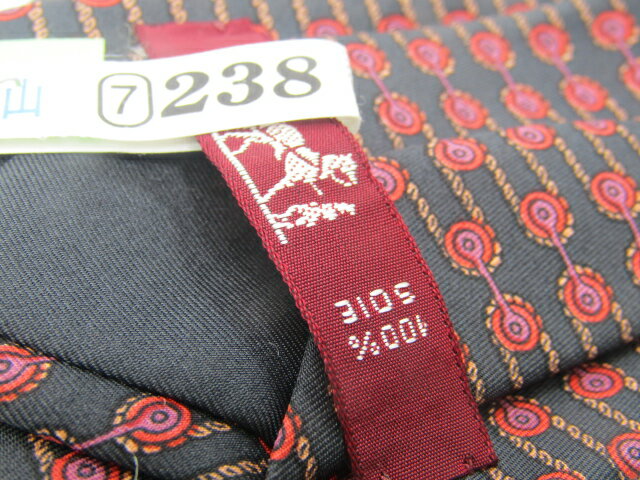 GWも当店でお買い物♪全品P10倍【売れ筋】【中古ネクタイ】メール便対応OKHERMESエルメスネクタイ【パターン・規則柄系】【ネイビー系】【ランクAB】【ネクタイ中古】