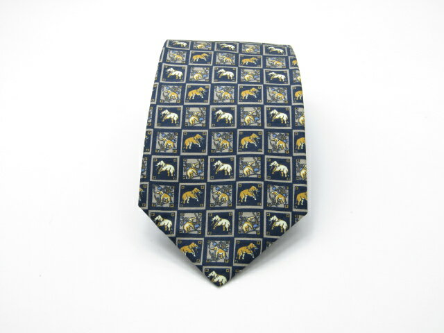 Rakuten - 月末も当店でお買物でお買い物♪P10倍【中古ネクタイ】メール便対応OKJIMTHOMPSONジムトンプソンネクタイ【パターン・規則柄系】【ネイビー系】【ランクSA】【ネクタイ中古】