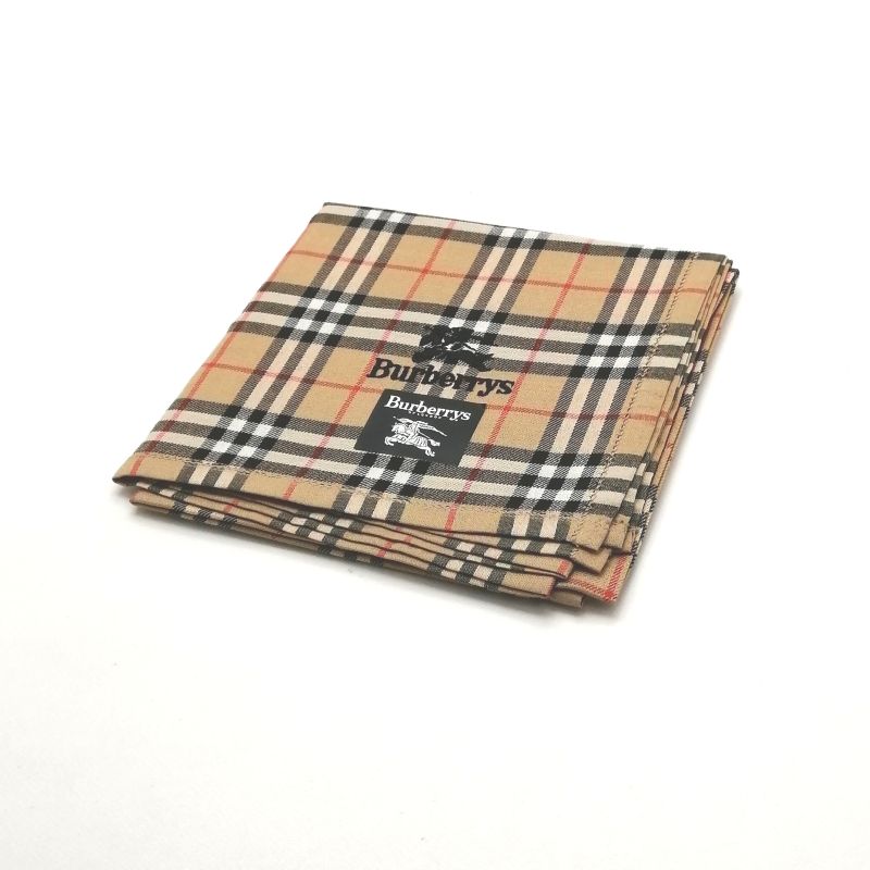 Cotton - お買い物マラソン♪全品P10倍メール便対応OK【売れ筋】【限定1】【未使用ハンカチ】burberrysバーバリーズハンカチ【ブラウン系】