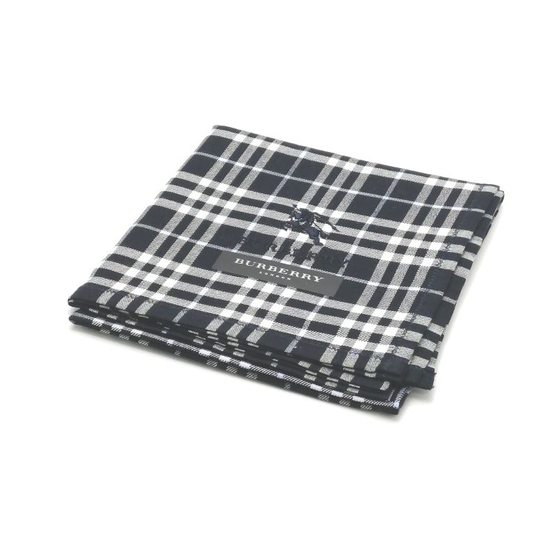 スーパーセール♪全品P10倍メール便対応OK【売れ筋】【未使用ハンカチ】BURBERRYバーバリーハンカチ【ネイビー系】