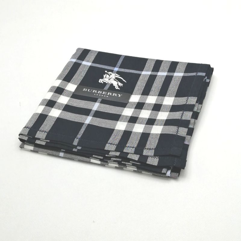 スーパーセール♪全品P10倍メール便対応OK【売れ筋】【未使用ハンカチ】BURBERRYバーバリーハンカチ【ネイビー系】