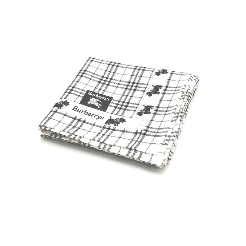 月初も当店でお買物♪P10倍メール便対応OK【売れ筋】【未使用ハンカチ】burberrysバーバリーズハンカチ【ホワイト系】