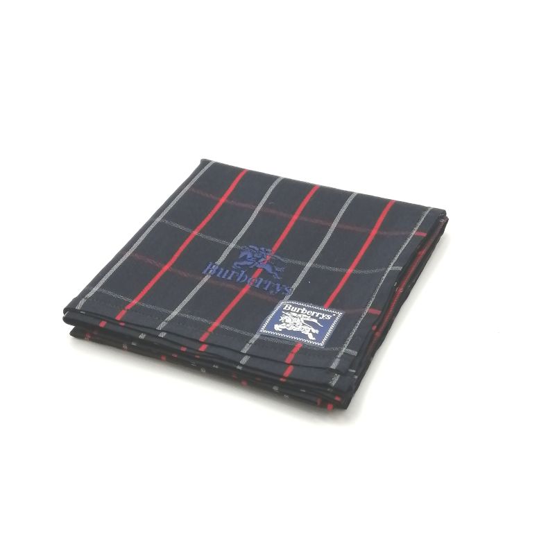 月初も当店でお買物♪P10倍メール便対応OK【売れ筋】【未使用ハンカチ】burberrysバーバリーズハンカチ【ネイビー系】