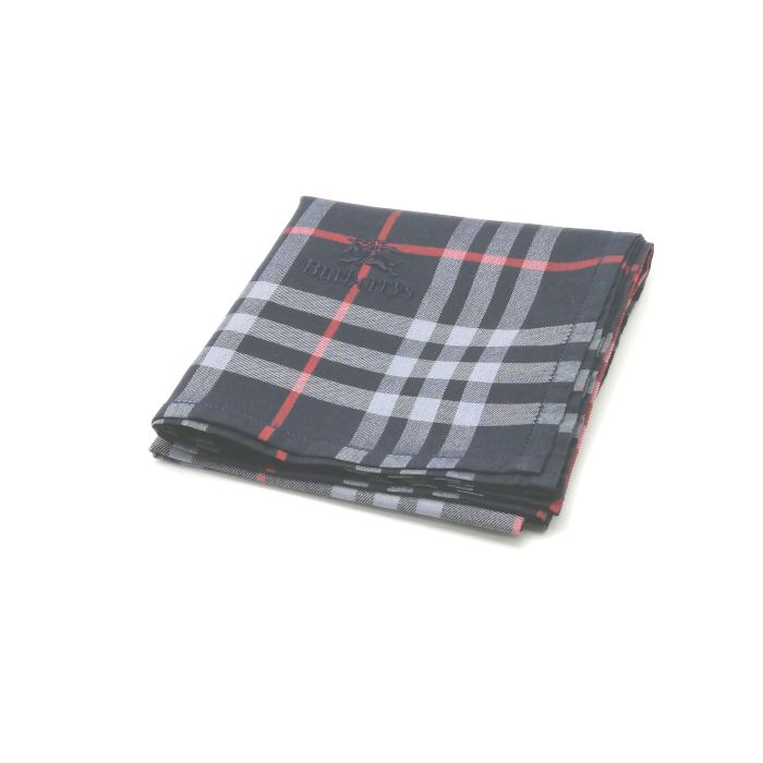 スーパーセール♪全品P10倍メール便対応OK【売れ筋】【現品限り】【未使用ハンカチ】burberrysバーバリーズハンカチ【ネイビー系】