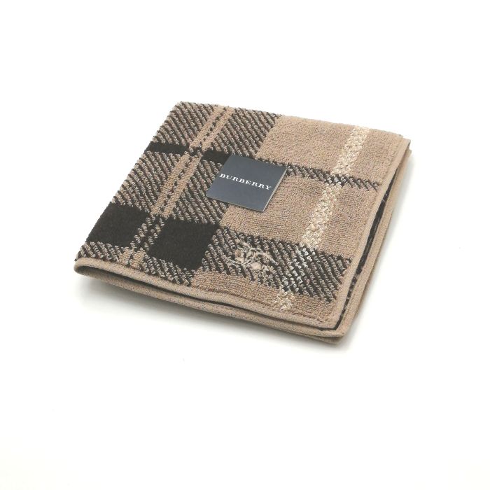月末も当店でお買物♪全品P10倍メール便対応OK【売れ筋】【未使用ハンカチ】BURBERRYバーバリータオルハンカチ【ブラウン系】
