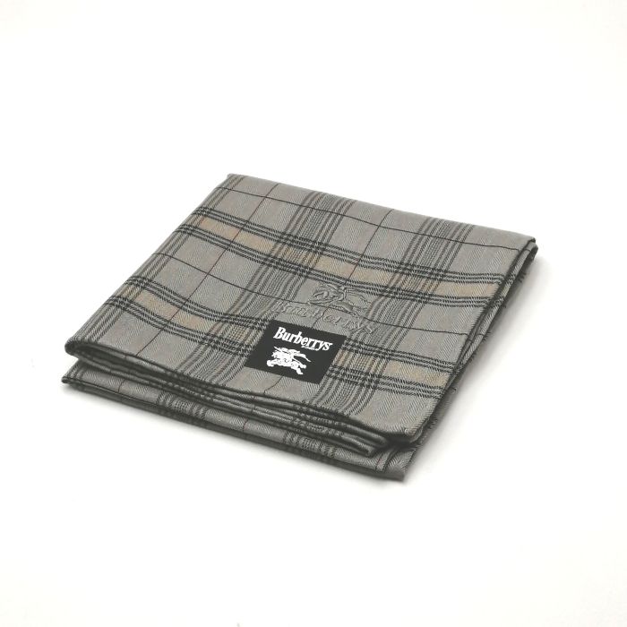 月末も当店でお買物♪全品P10倍メール便対応OK【売れ筋】【限定1】【未使用ハンカチ】burberrysバーバリーズハンカチ【グレー系】
