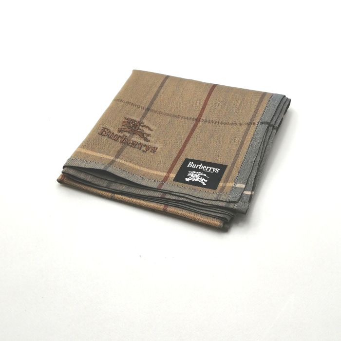 月末も当店でお買物♪全品P10倍メール便対応OK【売れ筋】【現品限り】【未使用ハンカチ】burberrysバーバリーズハンカチ【ブラウン系】