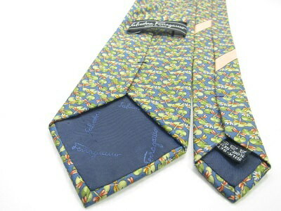 お買い物マラソン♪全品P10倍【中古ネクタイ】【大処分】メール便対応OKFerragamo サルバトーレフェラガモネクタイ【パターン・規則柄系】【ブルー系】【ランクB】【ネクタイ中古】