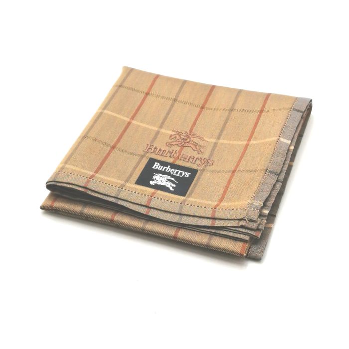 Sセール後夜祭♪全品P10倍メール便対応OK【売れ筋】【現品限り】【未使用ハンカチ】burberrysバーバリーズハンカチ【ブラウン系】