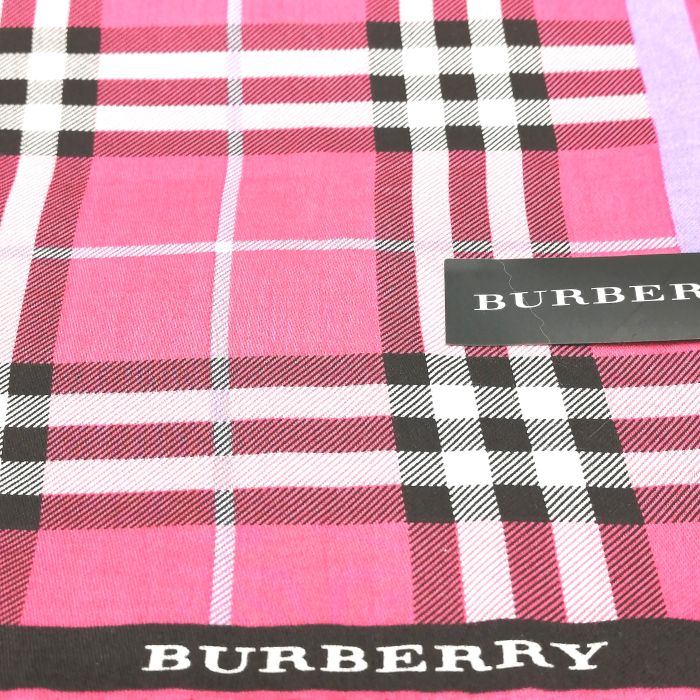 S 後夜祭♪全品P10倍メール便対応OK 売れ筋 未使用ハンカチ BURBERRYバーバリーハンカチ ピンク系 re-st-10031465 服飾雑貨 リスト サンプル画像2