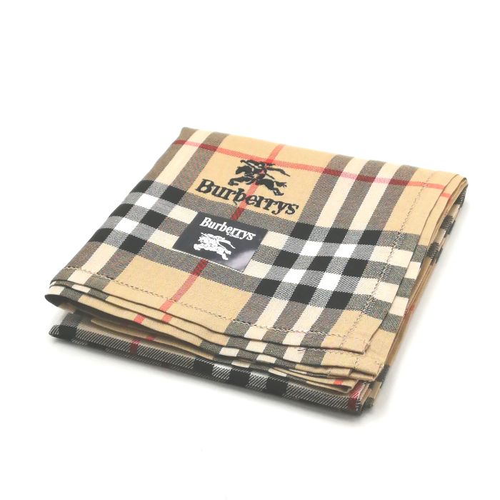 Sセール後夜祭♪全品P10倍メール便対応OK【売れ筋】【現品限り】【未使用ハンカチ】burberrysバーバリーズハンカチ【ブラウン系】