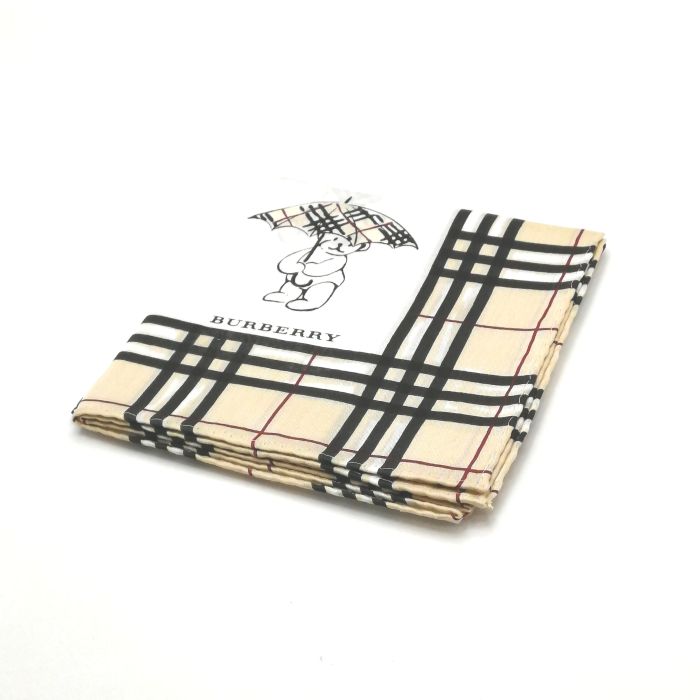 Sセール後夜祭♪全品P10倍メール便対応OK【売れ筋】【限定1】【未使用ハンカチ】BURBERRYバーバリーハンカチ【ホワイト・ベージュ系】