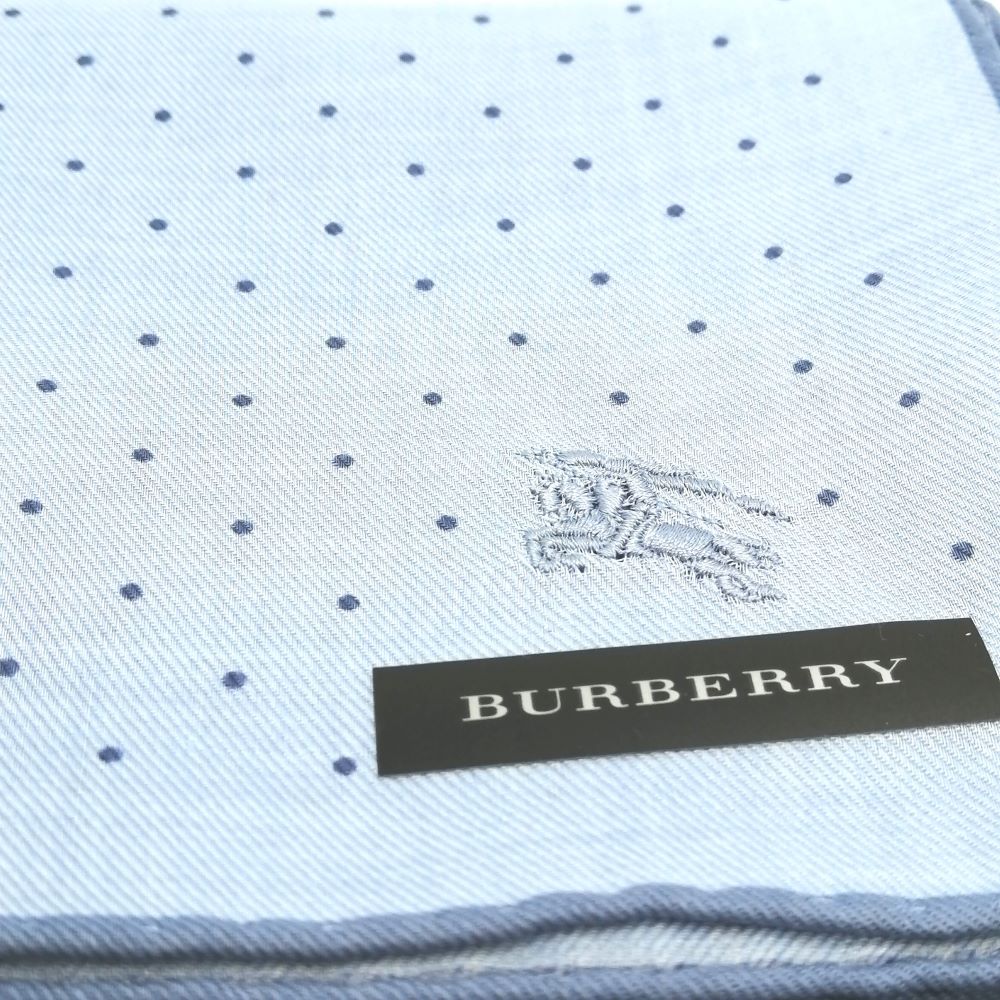 スーパーセール♪全品P10倍メール便対応OK【売れ筋】【限定1枚】【未使用ハンカチ】BURBERRYバーバリーハンカチ【ブルー系】