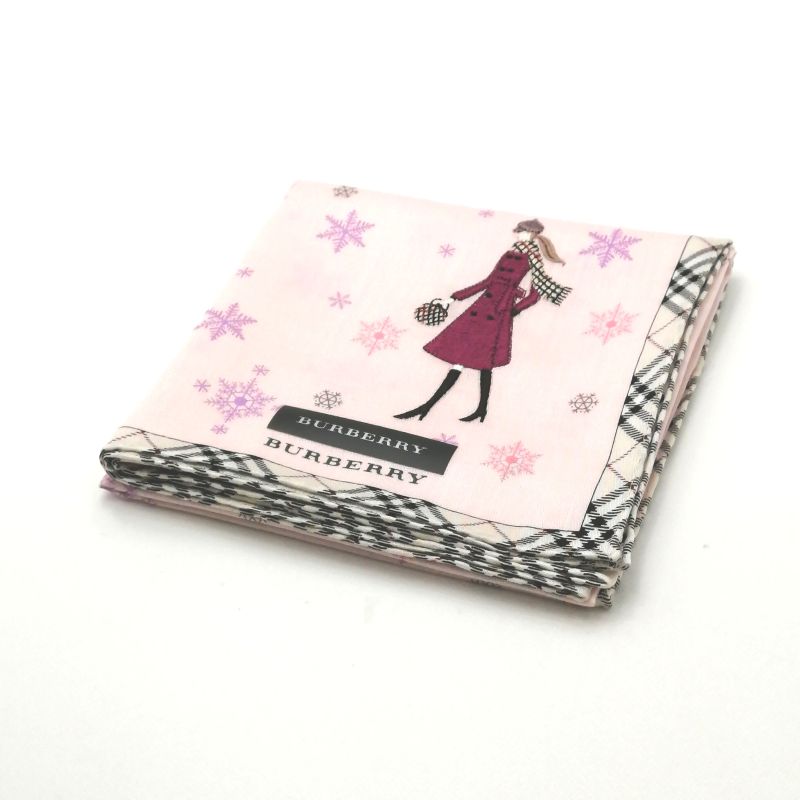 Sセール後夜祭♪全品P10倍メール便対応OK【売れ筋】【未使用ハンカチ】BURBERRYバーバリーハンカチ【ピンク系】